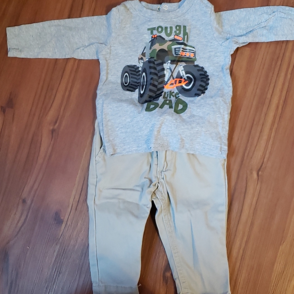 Long sleeve tee and khakis